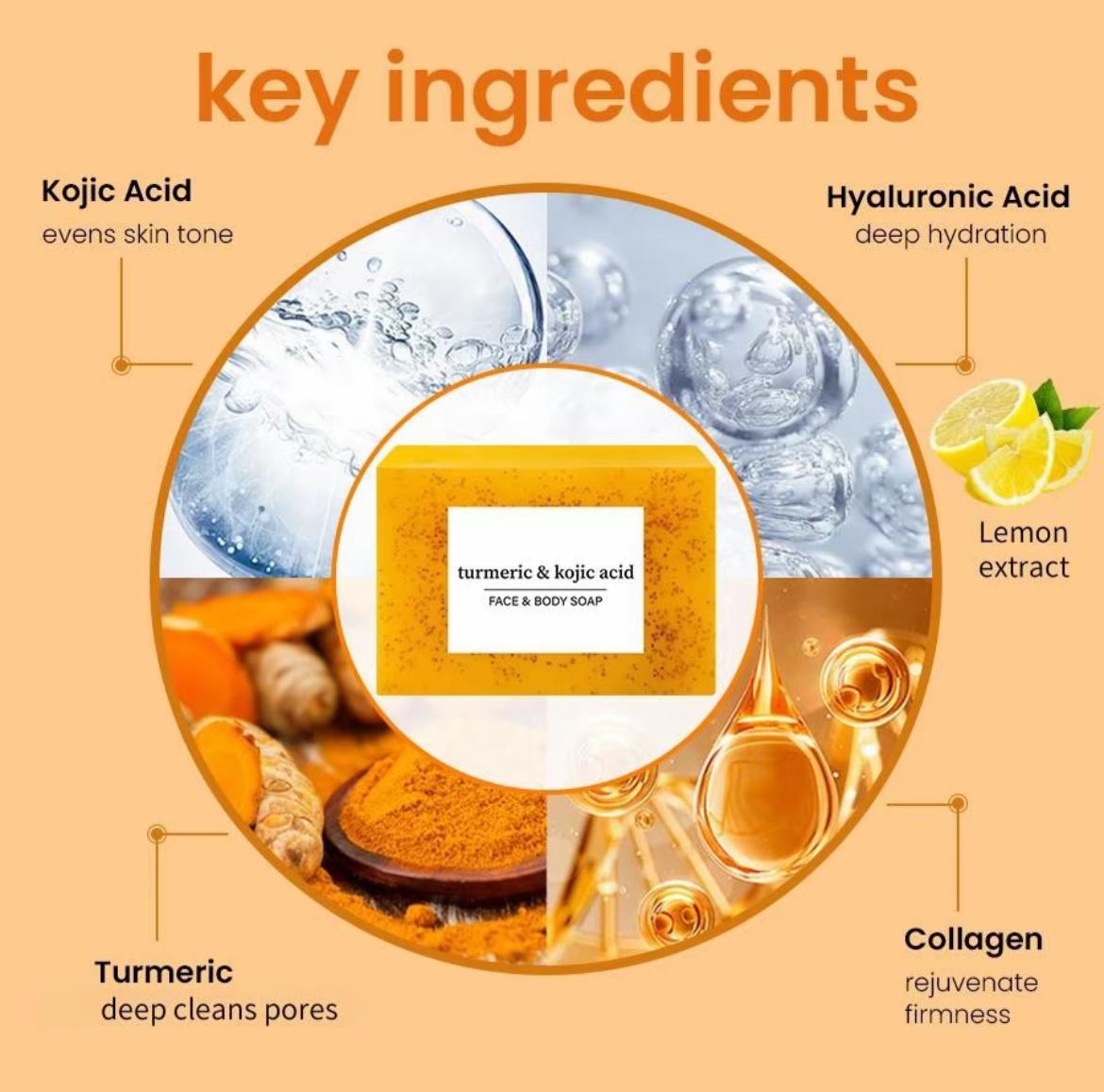 Savon Curcuma & Kojic – Peau Éclatante et Unifiée