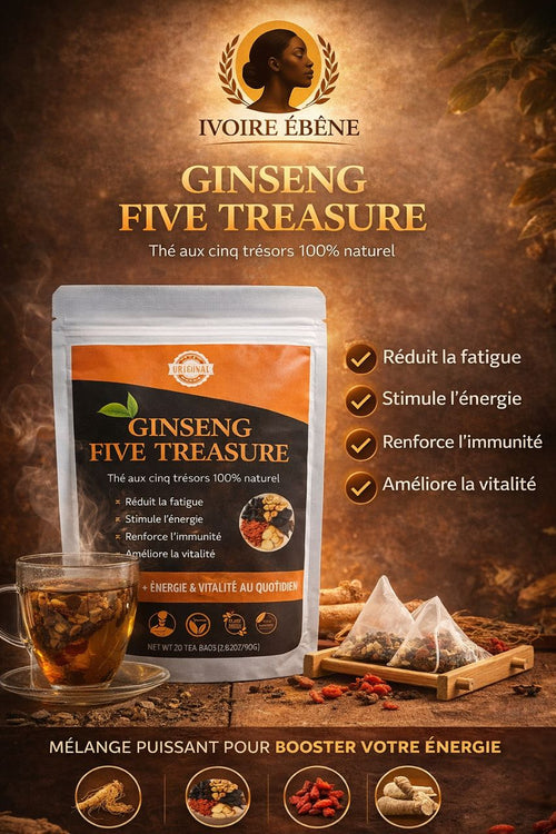 Ivoire Ébène — Ginseng Five Treasure, thé aux cinq trésors