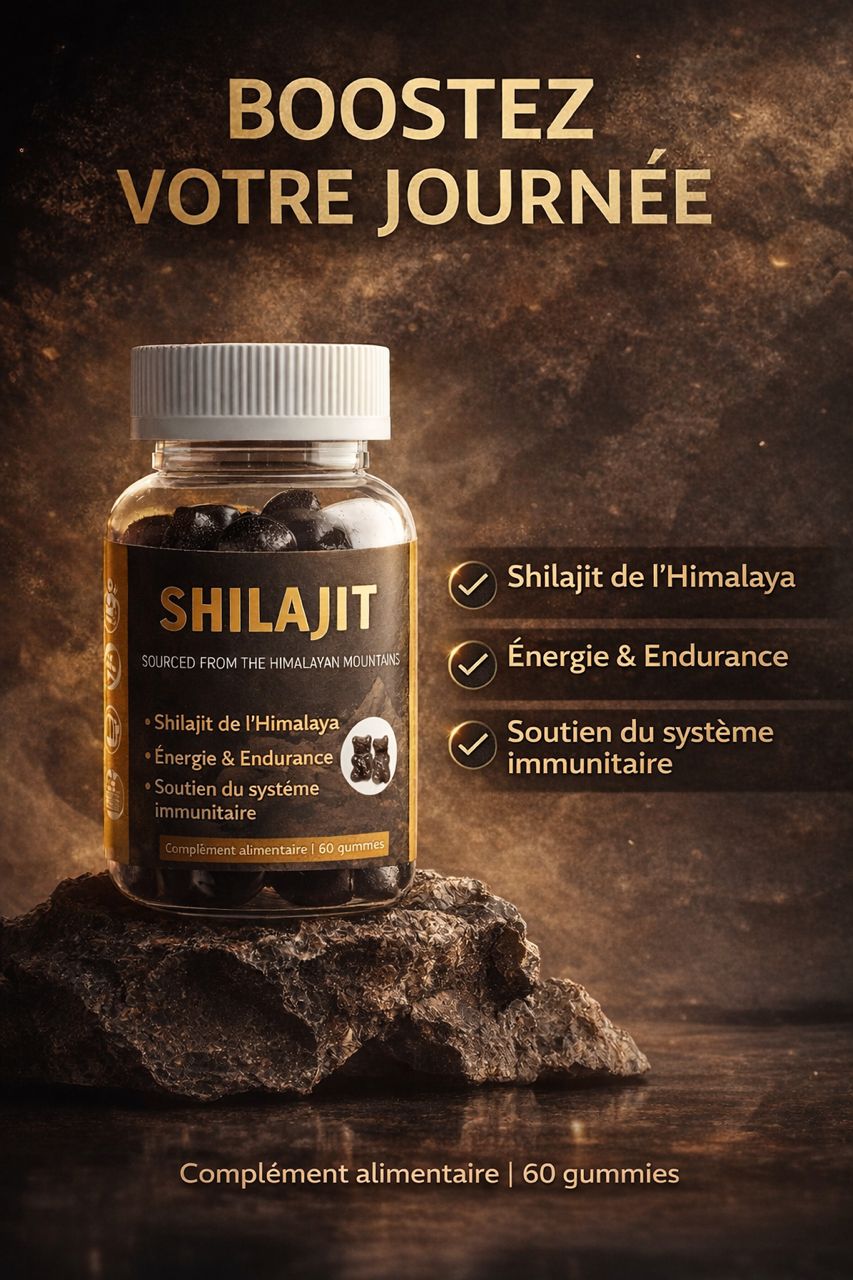 Shilajit de l'Himalaya en gummies, énergie et endurance