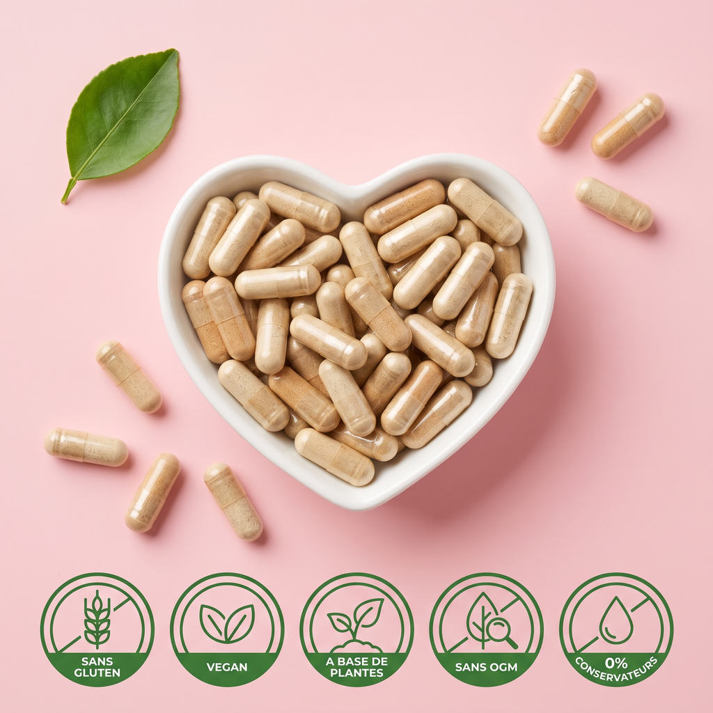 Capsules 100% naturelles, sans gluten, vegan