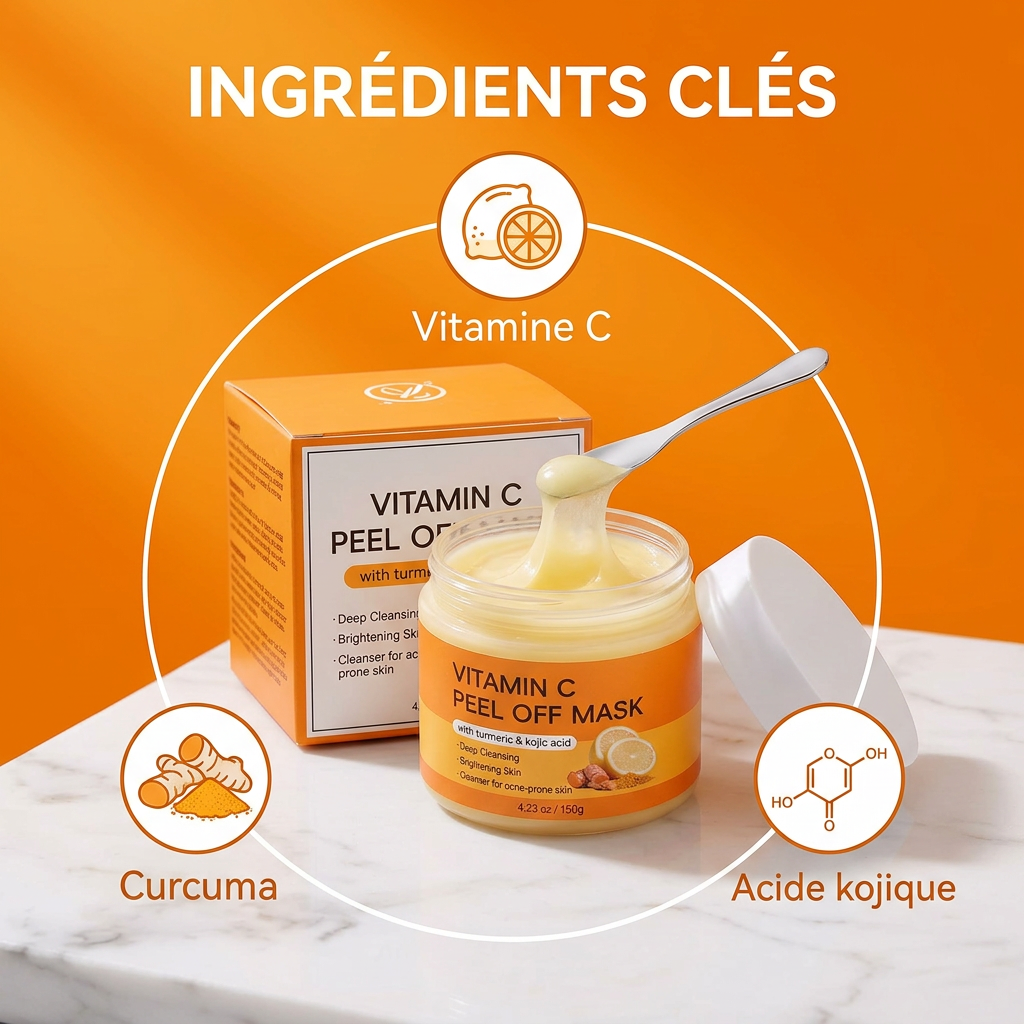 Ingrédients clés du Masque Peel-Off Vitamine C