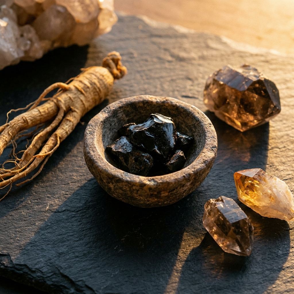 Résine de Shilajit de l'Himalaya, ingrédient naturel